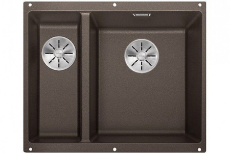 Кухонная мойка BLANCO SUBLINE 340/160-U SILGRANIT чаша справа, отводная арматура InFino® кофе гранит 523567