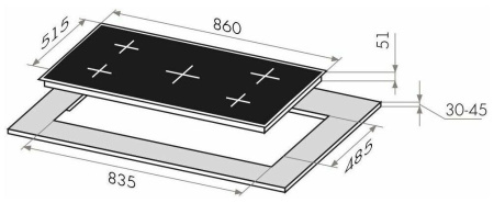 Газовая панель Maunfeld EGHE.95.33CBG.R/G