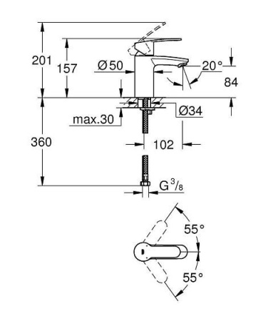 Смеситель GROHE Eurostyle Cosmopolitan 3246820E