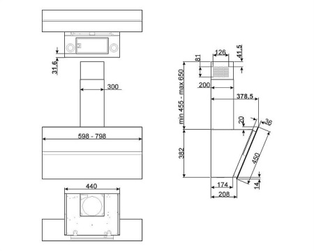 Вытяжка SMEG KCV60BE
