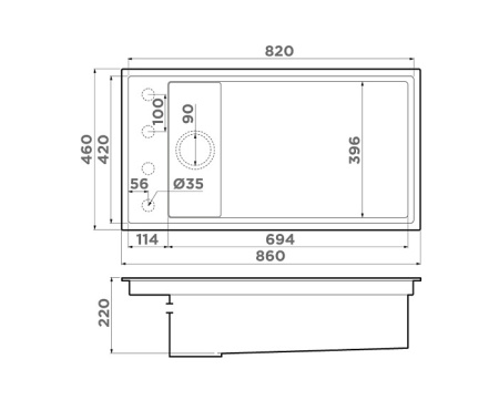 Кухонная мойка OMOIKIRI Kinaru PRO 86-U/I-WG (4993202)