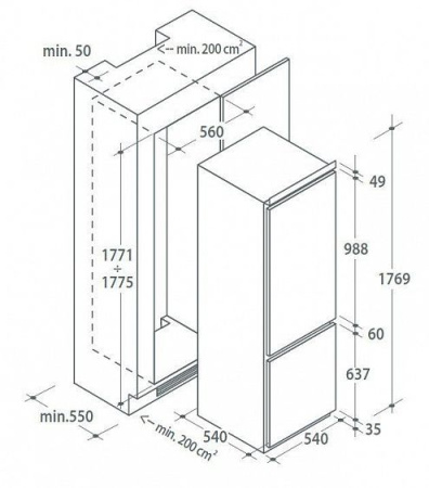 Холодильник CANDY CKBC 3160 E