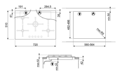 Варочная поверхность SMEG PV375N