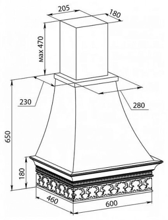 Каминная вытяжка VIALONA CAPPE Инфинити ПСВ inca 900 60
