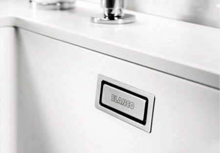 Кухонная мойка BLANCO SUBLINE 350/350-U SILGRANIT отводная арматура InFino® белый гранит 523578