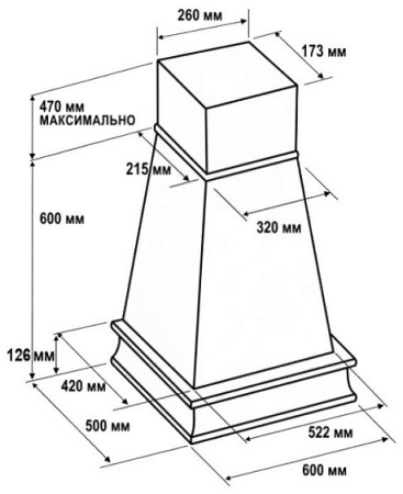 Каминная вытяжка VIALONA CAPPE Гальяно inca 900 60