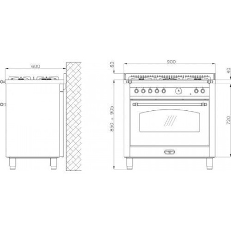 Плита LOFRA RNMD96MFTE/CI CHROME