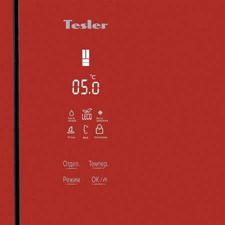 Холодильник TESLER RFD-361I RED GLASS