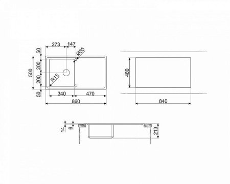 Кухонная мойка SMEG LDR861-2