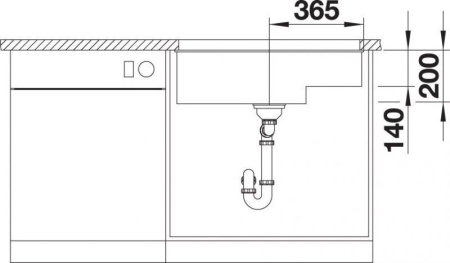 Кухонная мойка Blanco SUBLINE 700-U Level SILGRANIT отводная арматура InFino® антрацит гранит 523538