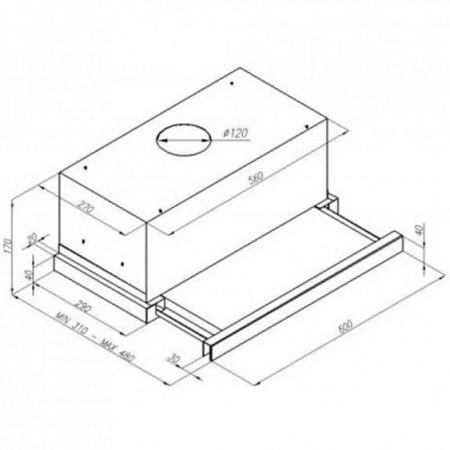 Вытяжка LEX sida 500 white