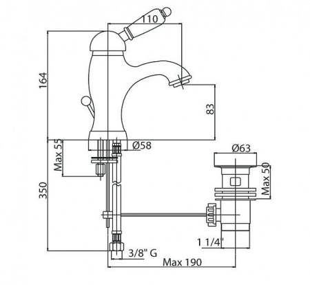 Смеситель CEZARES Elite-LSM1-03/24-Bi