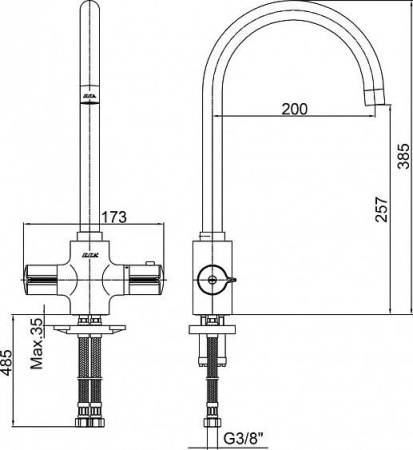 Смеситель E.C.A. Thermostatic 102108754EX