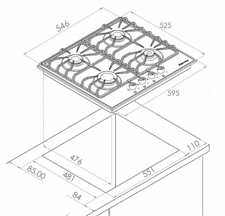 Варочная поверхность KUPPERSBERG FQ 602 W