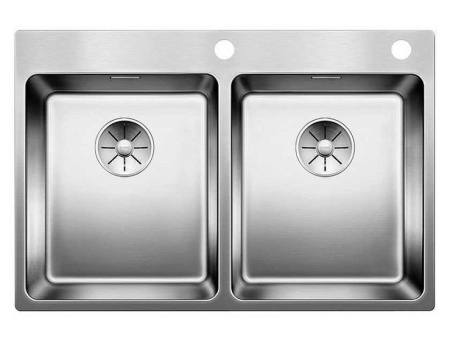 Кухонная мойка BLANCO Andano 340/340-IF-A нерж. сталь зерк.полир. с кл.-авт. InFino (арт.522997)