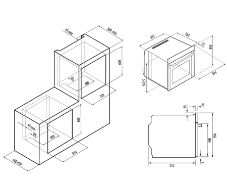 Духовой шкаф FORNELLI  fea 60 infinita bl