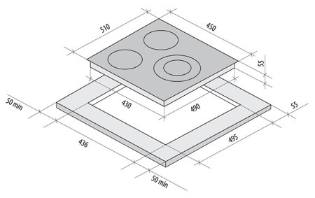 Рабочая варочная поверхность FORNELLI pv 45 delizia