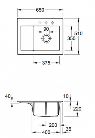 Кухонная мойка Villeroy&Boch Subway 45 Compact 331201i4 Graphite