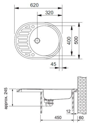 Мойка FRANKE 114.0192.552  rog 611 с, включая  стоп-вентиль, белый
