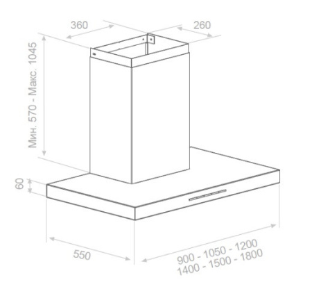 Вытяжка PANDO P-861/105 INOX V.1250 ECO SEC