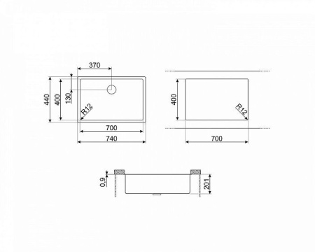 Кухонная мойка SMEG VR12S70
