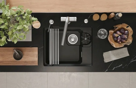 Кухонная мойка GRANULA 5505RU черный