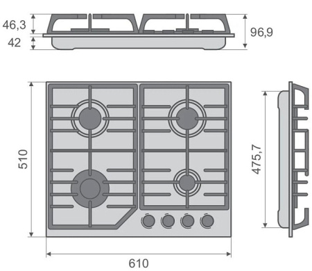 Варочная поверхность KONIGIN Blaze 604 WHGW