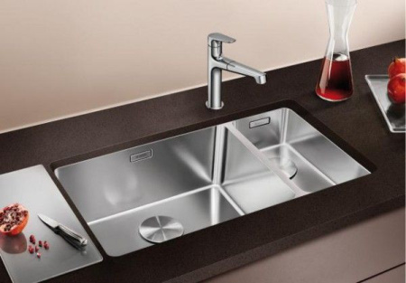 Кухонная мойка Blanco ANDANO 500/180-U нерж.сталь полированная с отв. арм. InFino, левая (арт.522991
