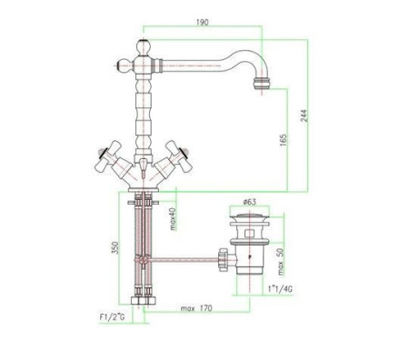 Смеситель FIORE Margot Sky 01ZZ0625 бронза