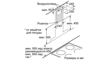 Каминная вытяжка Bosch DWB 67JP50