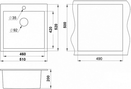 Кухонная мойка EMAR EMQ-1510.Q морион