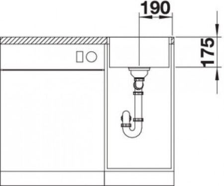 Кухонная мойка BLANCO ZEROX 340-IF Durinox® отводная арматура InFino®нержавеющая сталь 523096