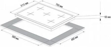 Газовая панель KORTING HG 797 CTX