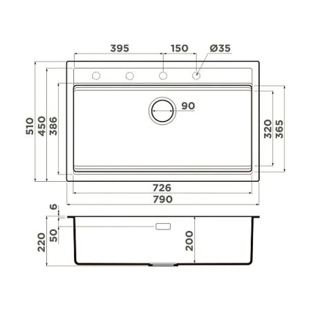 Кухонная мойка OMOIKIRI Kitagawa 79-LB-WH (4993997)