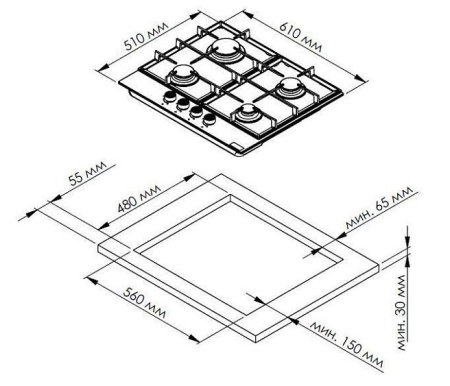 Варочная поверхность KUPPERSBERG TS 68 B