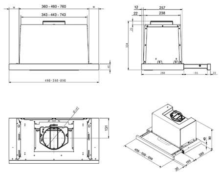 Встраиваемая вытяжка SMEG KSET900HXE