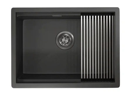 Кухонная мойка GRANULA KS-6045U черный/матовый