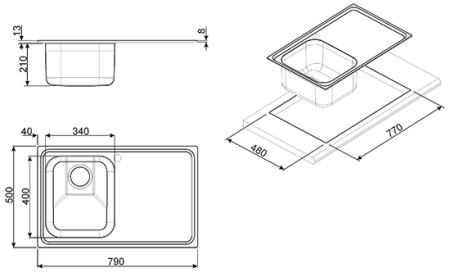 Кухонная мойка SMEG sp791dra