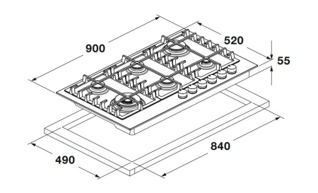 Варочная поверхность FULGOR Milano FUH 906 G DWK MBK