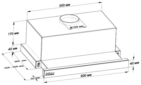 Вытяжка BACKER TH60L-2F70-WG