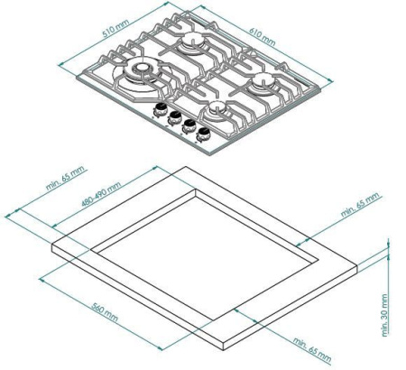 Варочная поверхность KUPPERSBERG FS 610 Ant Bronze