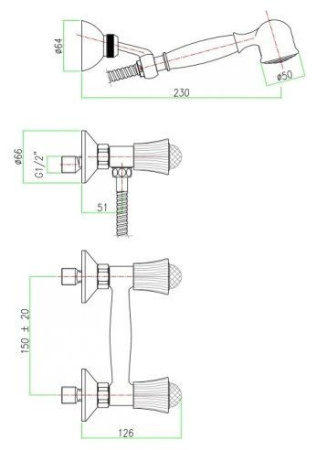 Смеситель FIORE Venere Sky 13ZZ0612 бронза