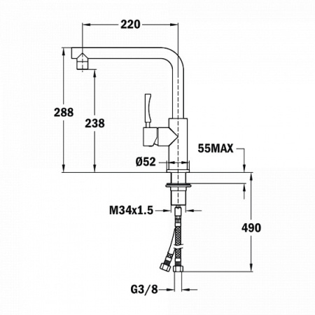 Смеситель для мойки TEKA inx 914 stainless steel