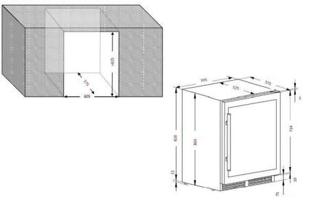 Винный шкаф CLIMADIFF CBU50D2B