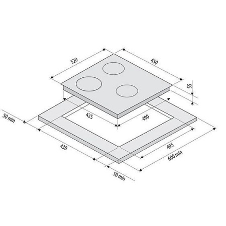 Встраиваемая индукционная варочная панель Fornelli Pia 45 Luce BL