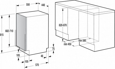 Встраиваемая посудомоечная машина GORENJE GV 51211