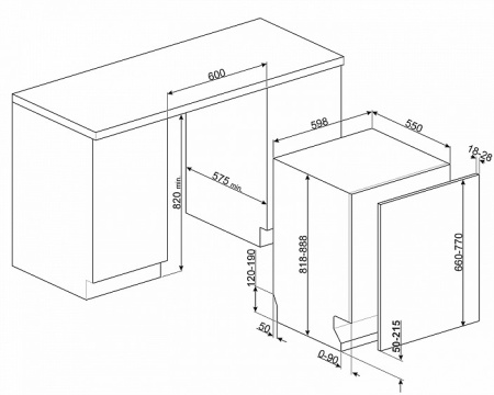 Посудомоечная машина SMEG STL62336LDE