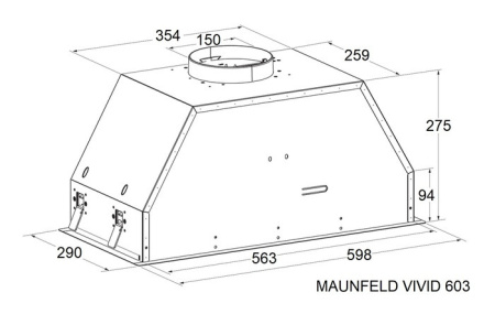 Вытяжка MAUNFELD VIVID 603EM нержавеющая сталь