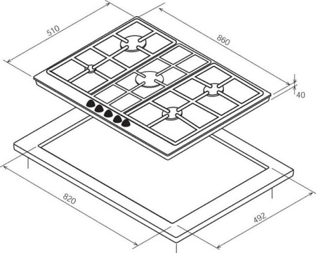 Варочная поверхность Bompani BO 294 MB/N бежевый