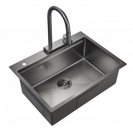 Кухонная мойка MILACIO Denia 68 Steel MC.77419 вороненая сталь